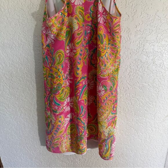 Lilly Pulitzer Dusk Hotty Pink Double Trouble Engineered Silk Slip Dress Small - Picture 8 of 13